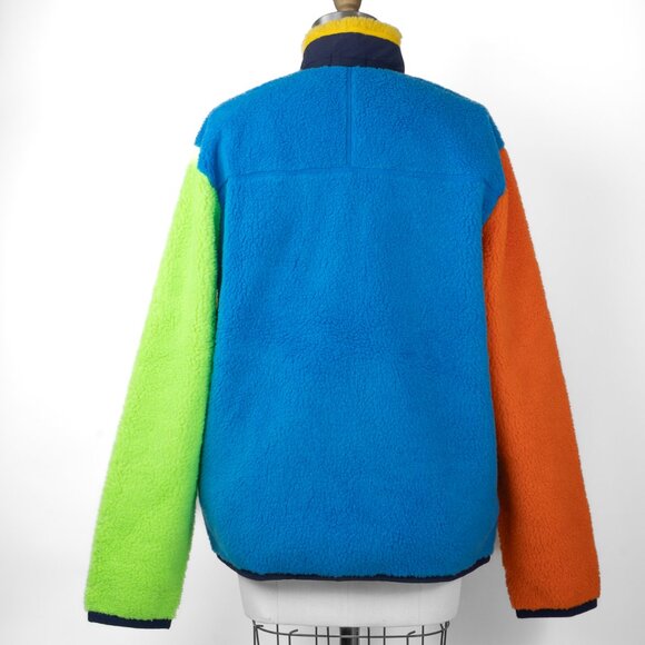 RALPH LAUREN COLORBLOCK HI-PILE SHERPA FLEECE FULL-ZIP HYBRID SIZE MEDIUM - Picture 3 of 11